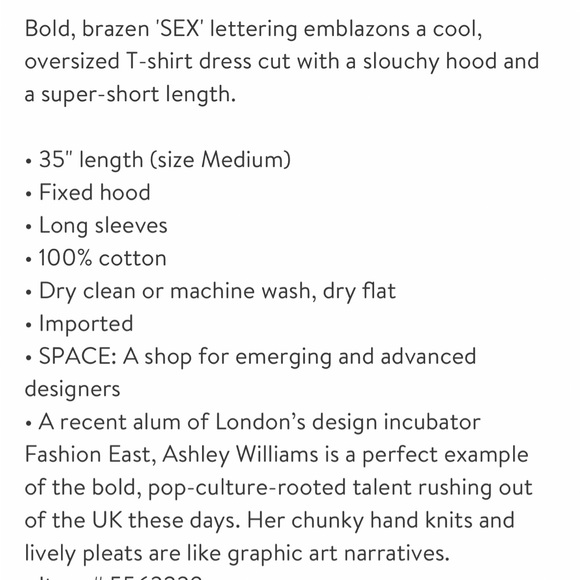 RARE🔥 Ashley Williams S E X hoodie dress - Picture 3 of 6